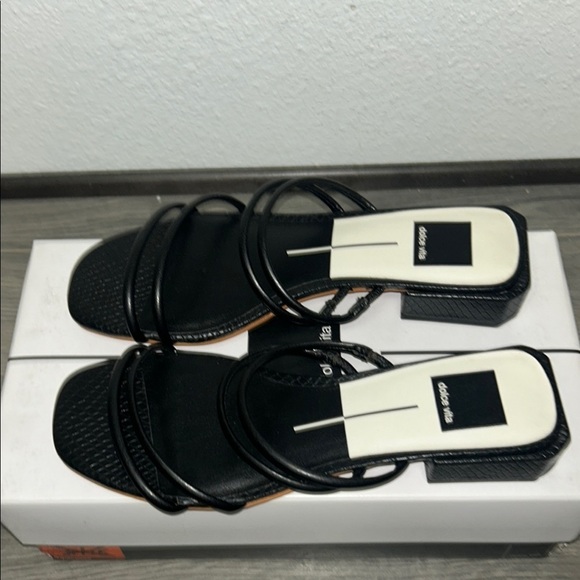 Dolce Vita Black Strappy Slide Sandals - Picture 4 of 8